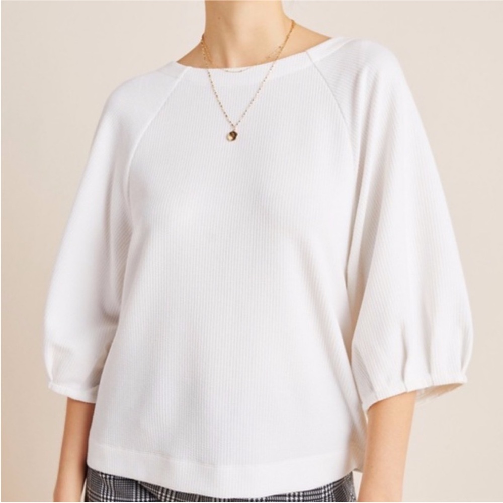 Anthropologie Maeve White Macie Top with Dolman Sleeves